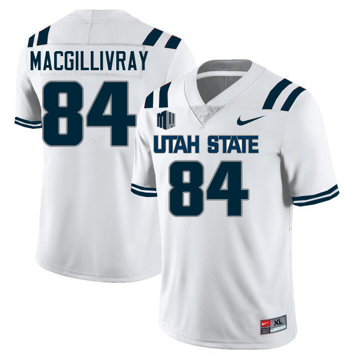 Utah State Aggies #84 Ryder MacGillivray College Football Jerseys Stitched Sale-White